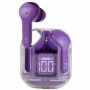 Imagen de PERFECT CHOICE - AUDFONOS BT CON ESTUCHE TRANSP ARENTE - CLEARBEAT MORADO CON INDIC