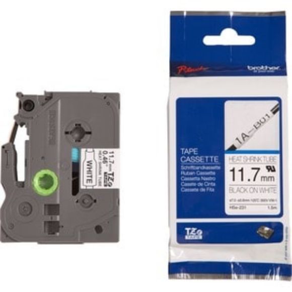 Imagen de BROTHER - CINTA TERMORRETRACTIL NEGRO SOBRE BLANCO 12MM