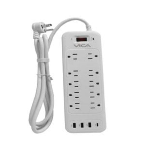 Imagen de VICA - VICA BARRA MULTICONTACTO 9P 10 TOMAS 3 USB-A 1 USB-C