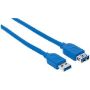 Imagen de PAQ. C/2 - IC - CABLE USB V3.2 EXT. TIPO A 1.0M AZUL 5GBPS
