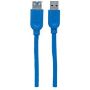 Imagen de PAQ. C/2 - IC - CABLE USB V3.2 EXT. TIPO A 1.0M AZUL 5GBPS