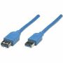 Imagen de PAQ. C/2 - IC - CABLE USB V3.2 EXT. TIPO A 3.0M AZUL 5 GBPS