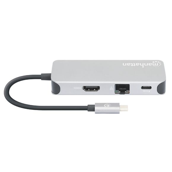 Imagen de MANHATTAN - DOCKING USB-C  8 PTOS, HDMI, USB-C PD/2XUSBV3.2/USBV2.0, RED,SD/MICRO SDD