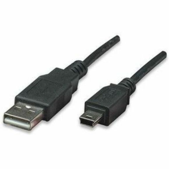 Imagen de PAQ. C/5 - IC - CABLE USB V2.0 A-MINI B 0.9M NEGRO