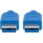 Imagen de PAQ. C/2 - IC - CABLE USB V3.2 A-A 1.8M AZUL 5 GBPS