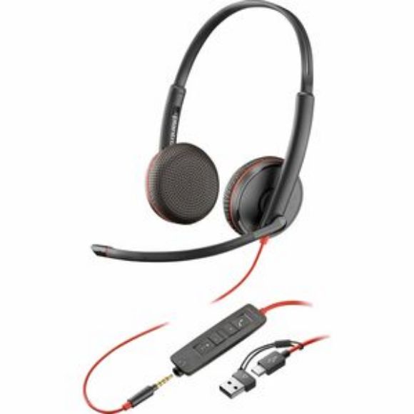Imagen de HEWLETT PACKARD - POLY BLACKWIRE 3225 STEREO USB-C HEADSET 3.5MM PLUG USB-C/A AD