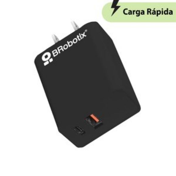 Imagen de PAQ. C/2 - DATA COMPONENTS - CARGADOR 38W CARGA RPIDA DUAL V3.0 USB-A Y USB TIPO C NEGRO