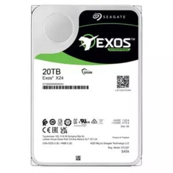 Imagen de SEAGATE - DISCO DURO INTERNO 3.5IN 20TB SATA 7200RPM 512MB 5Y EXOS X24 512E