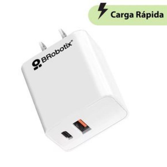 Imagen de PAQ. C/2 - DATA COMPONENTS - CARGADOR 38W CARGA RPIDA DUAL V3.0 USB-A Y USB-TIPO C BLANCO