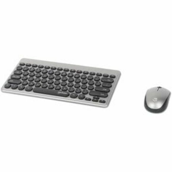 Imagen de IC - TECLADO Y MOUSE OPTICO INALAMBR NEGRO PLATA MINI COMBO