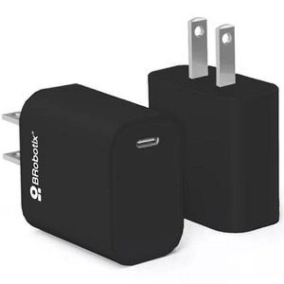 Imagen de PAQ. C/2 - DATA COMPONENTS - BROBOTIX CARGADOR 20W CARGA RPIDA USB-TIPO C V3.0 NEGRO