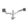 Imagen de HUMANSCALE - HUMANSCALE ARM M/F TWO MON DUAL ARM B 8 STRAIGHT L/D L PLATA