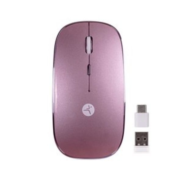 Imagen de TECHZONE - PINK RECHARGEABLE SLIVE MOUSE W ITH TYPE C AND USB A NANO RECEIVER