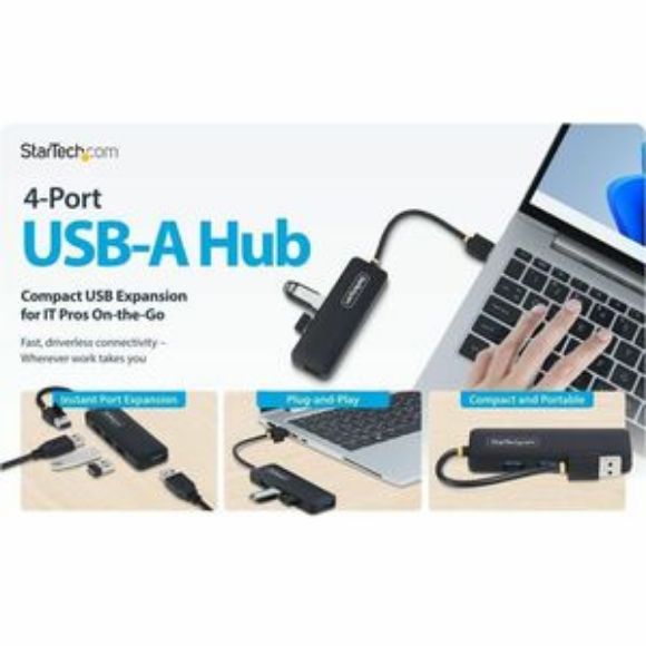 Imagen de STARTECH - HUB USB-A 4 PUERTOS - HUB USB - ALIMENTADO POR EL BUS