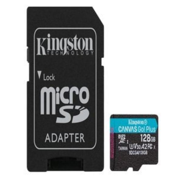 Imagen de KINGSTON - KINGSTON MEMORIA 128GB MICROSDX C CANVAS GO PLUS A2 U3CARD ADAPTE