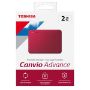 Imagen de POWER & CO - DISCO PORTATIL TOSHIBA CANVIO ADVANCE V10 ROJO 2TB
