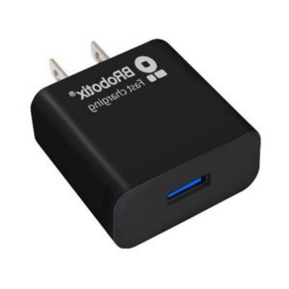 Imagen de PAQ. C/3 - DATA COMPONENTS - BROBOTIX CARGADOR 18W CARGA RPIDA USB-A V3.0 NEGRO