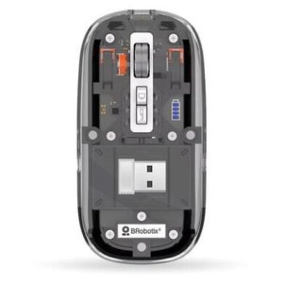 Imagen de DATA COMPONENTS - BROBOTIX MOUSE INALMBRICO RECA RGABLE MODELO GLASS CONEXIONES: B