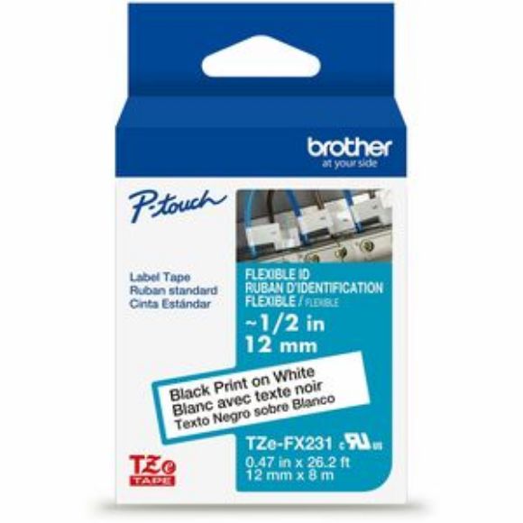 Imagen de BROTHER - CINTA FLEXIBLE NEGRO SOBRE BLANCO 12MM X 8M