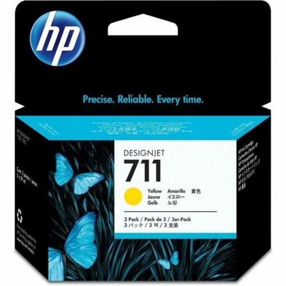 Imagen de HEWLETT PACKARD - HP 711 AMARILLO 3-PACK 29ML TINTA AMPLIO FORMATO CZ136A