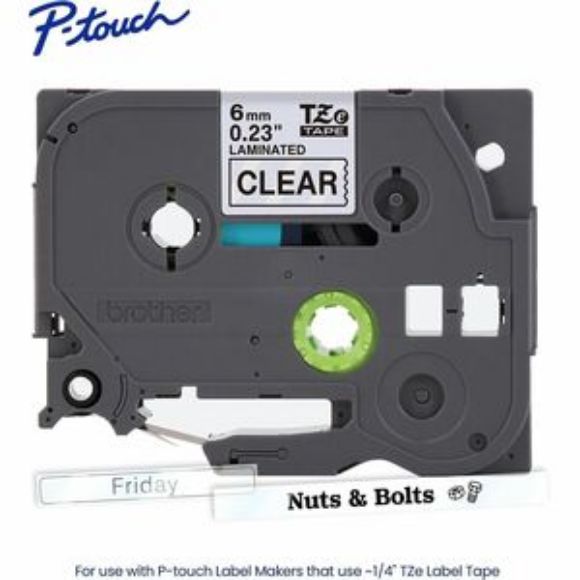 Imagen de BROTHER - CINTA NEGRO SOBRE TRANSPARENTE 6MM X 8M