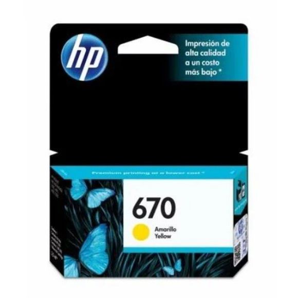 HEWLETT PACKARD - TINTA AMARILLA HP 670 CZ116AL