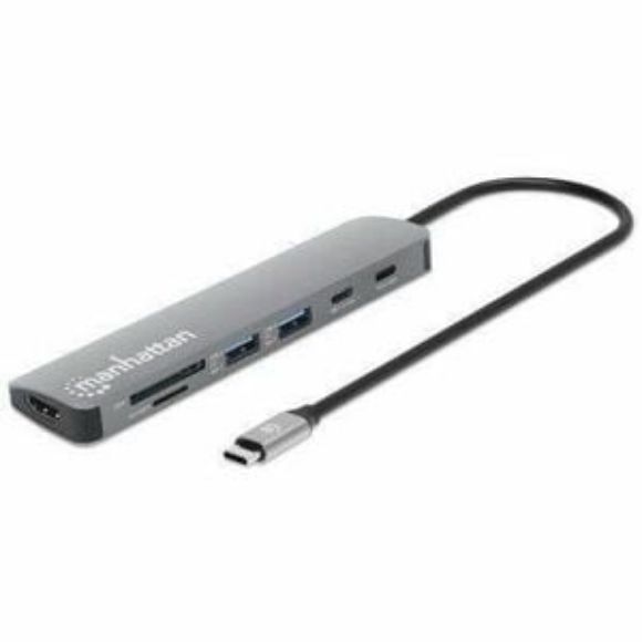 Imagen de IC - DOCKING STATION USB-C 7 PUERTO HDMI 4K 2XUSB-A USB-C DATOS PD