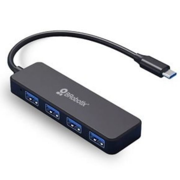Imagen de PAQ. C/2 - DATA COMPONENTS - BROBOTIX CONCENTRADOR HUB USB 3.0 4 PUERTOS CONEXIN TIPO C NEG