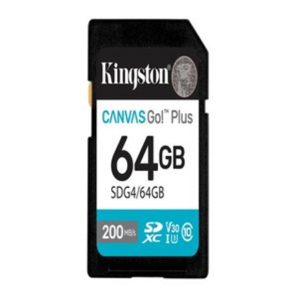 Imagen de KINGSTON - KINGSTON MEMORIA 64GB SDXC CANV AS GO PLUS GEN4 200MB S C10 UHS