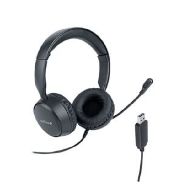 Imagen de TECHZONE - DIADEMA ESTEREO ALAMBRICA COLOR NEGRO CABLE USB