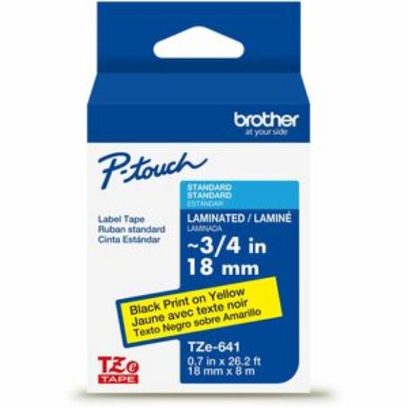 Imagen de BROTHER - CINTA NEGRO SOBRE AMARILLO 18MM X 8M