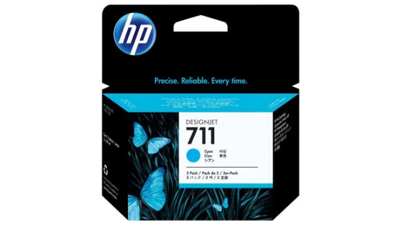 Imagen de HEWLETT PACKARD - HP 711 CYAN 3-PACK 29ML TINTA AMPLIO FORMATO CZ134A