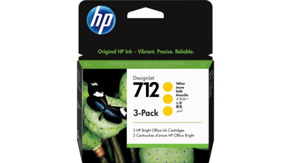 Imagen de HEWLETT PACKARD - HP 712 AMARILLO 29ML 3-PACK TINTA AMPLIO FORMATO 3ED79A