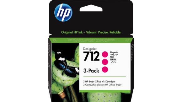 Imagen de HEWLETT PACKARD - HP 712 MAGENTA 29ML 3-PACK TINTA AMPLIO FORMATO 3ED78A