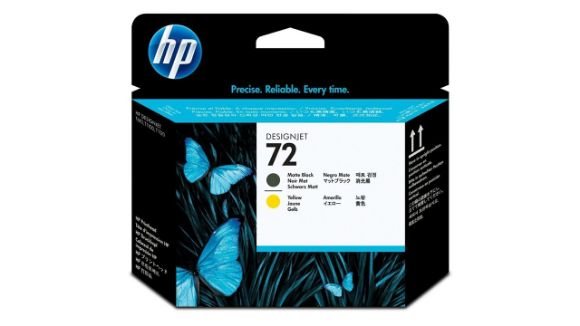 Imagen de HEWLETT PACKARD - HP 72 NGROMATTE/AMARILLO TINTA AMPLIO FORMATO C9384A