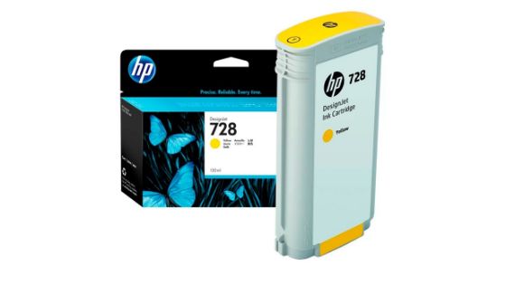Imagen de HEWLETT PACKARD - HP 728 AMARILLO 130ML TINTA AMPLIO FORMATO F9J65A