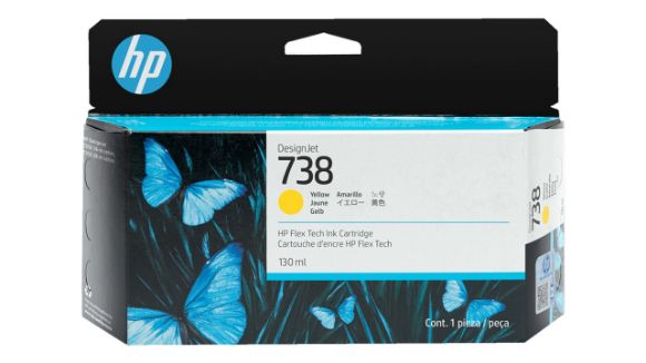 Imagen de HEWLETT PACKARD - HP 738 AMARILLO 130ML TINTA AMPLIO FORMATO 498N7A
