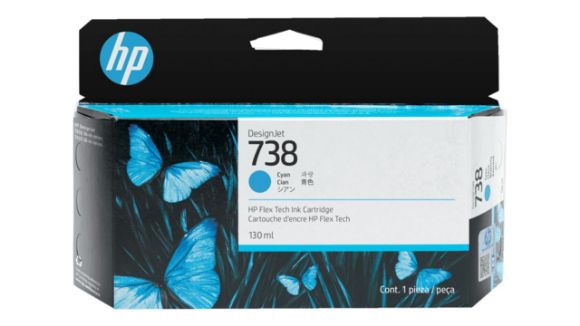 Imagen de HEWLETT PACKARD - HP 738 CYAN 130ML TINTA AMPLIO FORMATO 498N5A