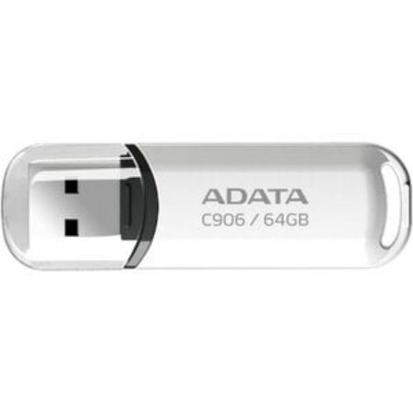 Imagen de PAQ. C/2 - ADATA - ADATA USB 64GB C906 BLACA CON TAPA AC906-64G-RWH