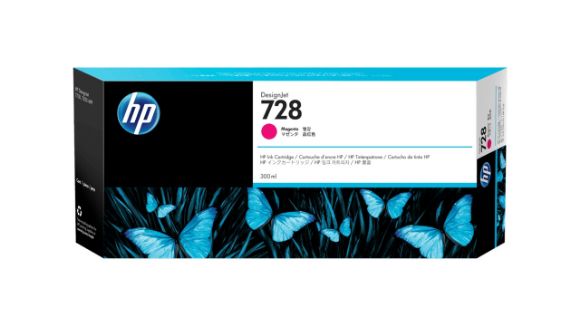 Imagen de HEWLETT PACKARD - HP 728 MAGENTA 300ML TINTA AMPLIO FORMATO F9K16A