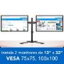 Imagen de DATA COMPONENTS - SOPORTE 2 BRAZOS PARA MONITOR 1 3IN A 32IN SOBRE ESCRITORIO BROBOT