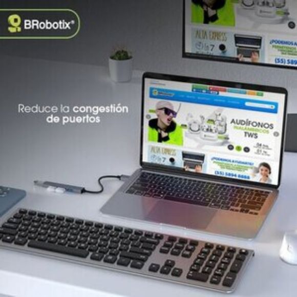 Imagen de PAQ. C/2 - DATA COMPONENTS - BROBOTIX HUB USB 3.0 CON 4 PUER TOS USB-A CONECTOR TIPO C PLUG AN