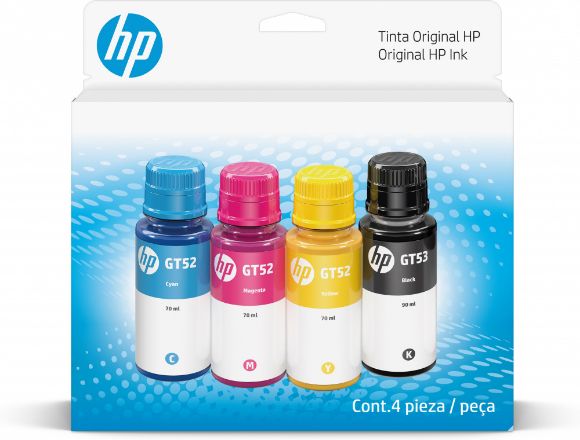 Imagen de HEWLETT PACKARD - HP GT53/GT52 ORIGINAL INK BOTTLE COMBO 4-PACK