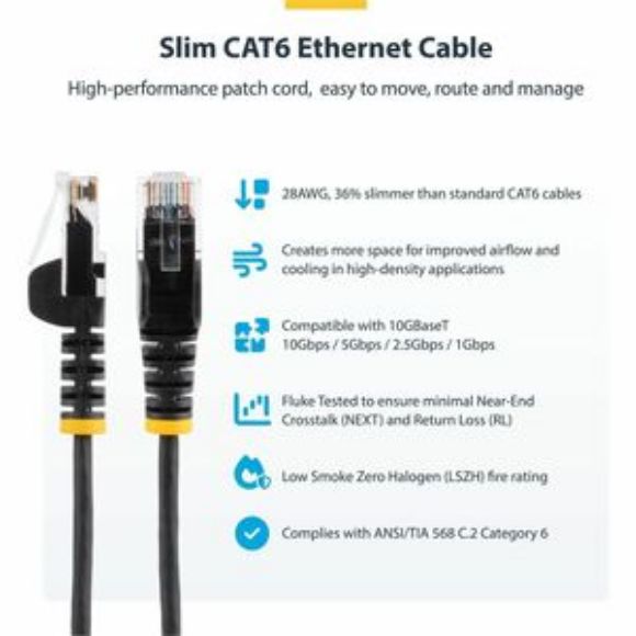 Imagen de PAQ. C/2 - STARTECH - 1.5M CAT6 NETWORK CABLE CLIPLESS BLUE