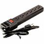 Imagen de PAQ. C/2 - NACEB - NACEB BARRA MULTICONTACTOS 6 SOCKET CON SWITCH NA-0706