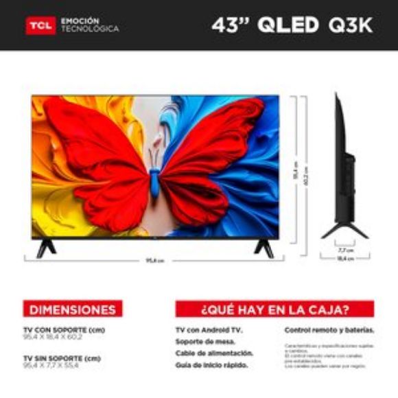 Imagen de TCL - PANTALLA TCL 43 INC QLED FLAT FHD GOOGLE TV DOLBY AUDIO 2X10W