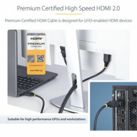 Imagen de PAQ. C/2 - STARTECH - CABLE HDMI CERTIFICADO PREMIUM DE ALTA VELOCIDAD 50CM 4K60