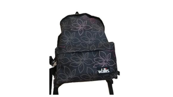 Imagen de WALLIS - MOCHILA POLIÉSTER 600 D, 32X40X17(BASE) - 10 (ARRIBA) CM, ESTAMPADO NEGRO CON FLORES