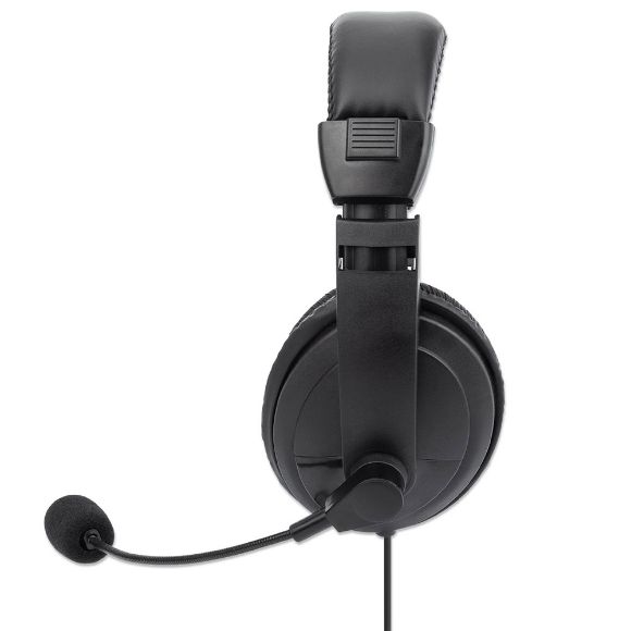 Imagen de MANHATTAN - AUDIFONO C/MICROFONO USB MEDIANO, CONTROL INTEGRADO