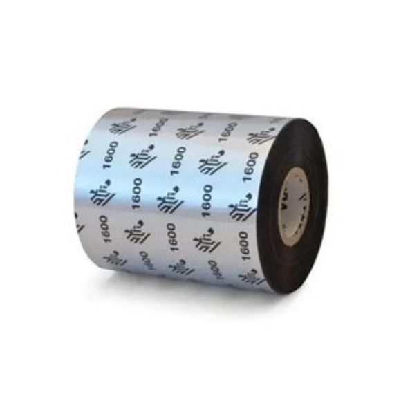 Imagen de PAQ. C/5 - ZEBRA - WAX RIBBON 110MMX74M 4.33INX243 FT 1600 STANDARD 12MM 0.5IN CORE 24